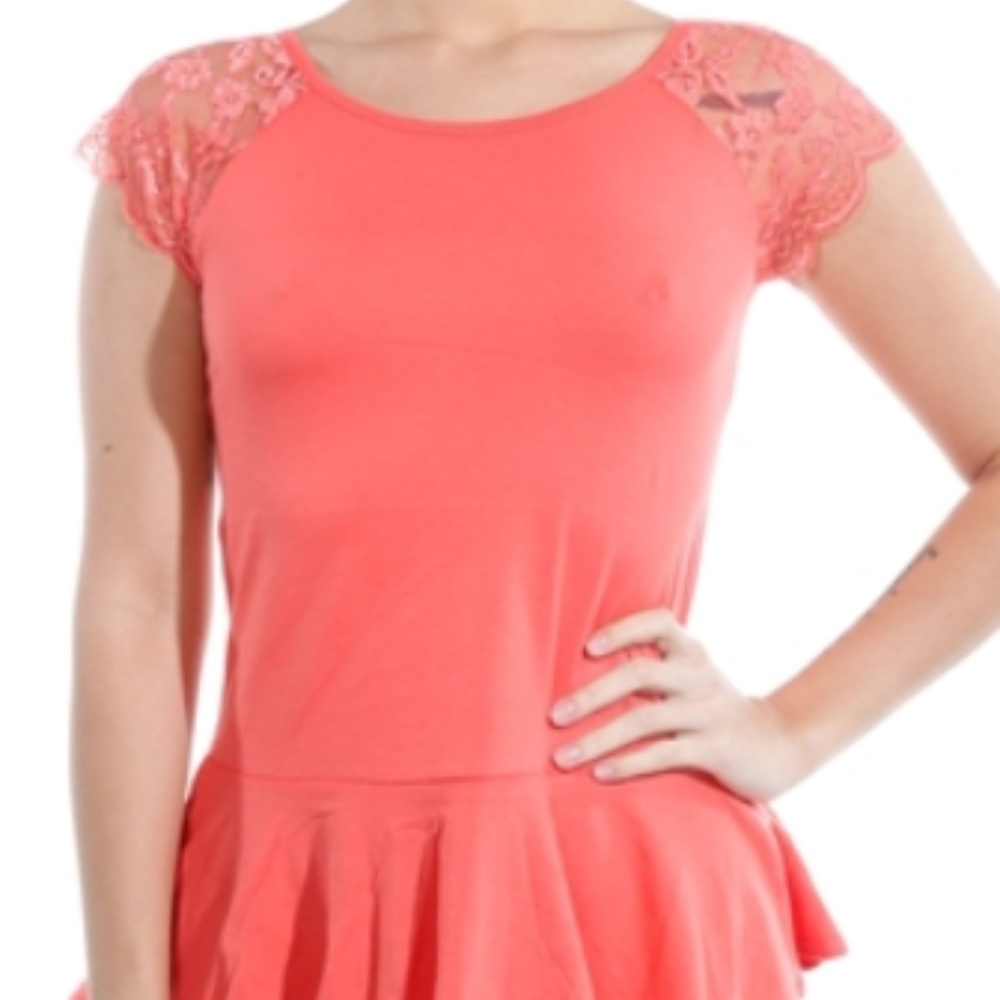 Peach Flare Peplum Top